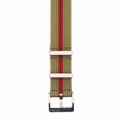 Ribbed Single-Pass - Olive & Red