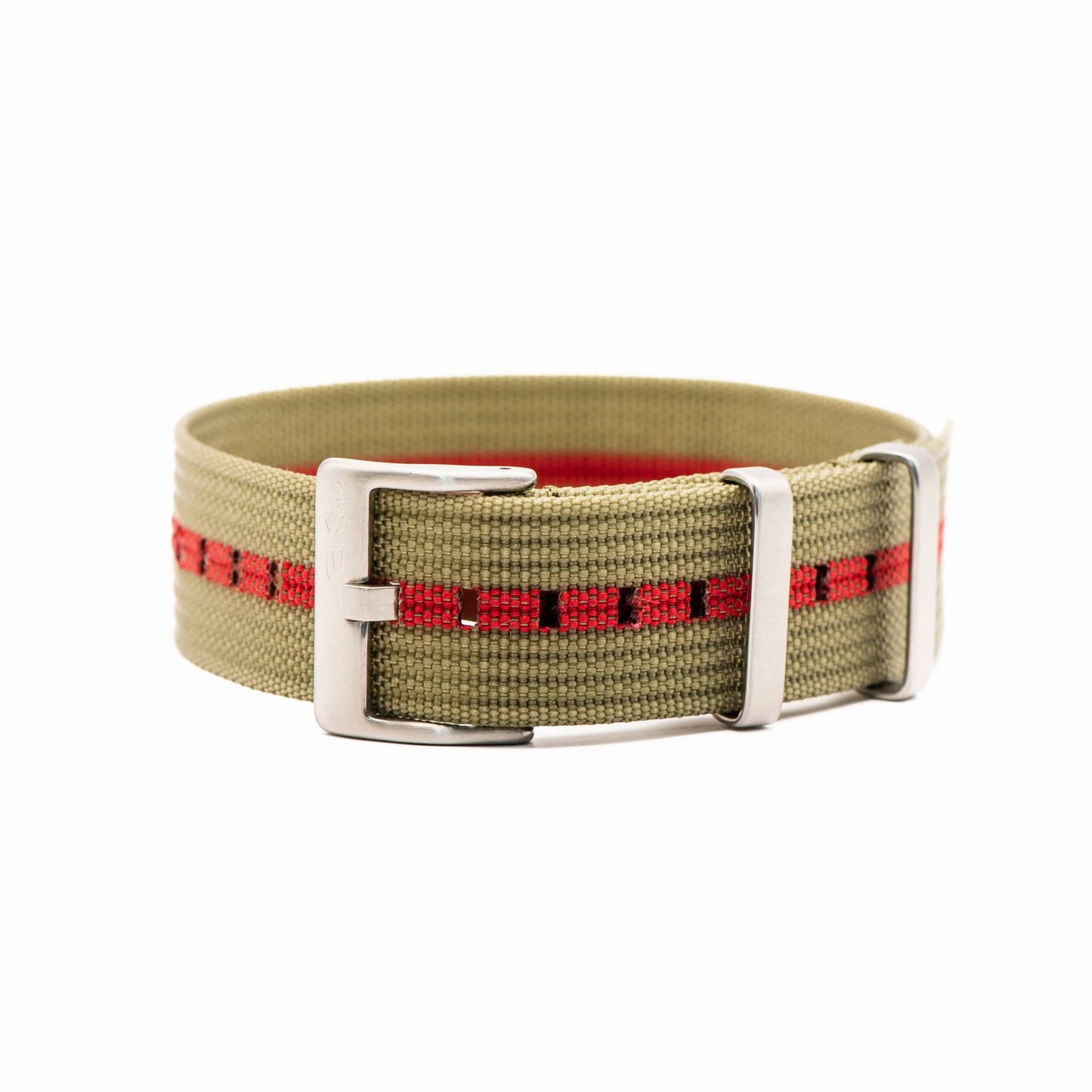 Ribbed Single-Pass - Olive & Red